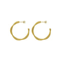 Ins Simple Temperament Twisted Cross C- Shaped Earrings Titanium Steel Material Plated 18K Gold Color Huggie Earrings Waterproof