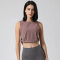 Spring and Summer New Nude Yoga Tanks Comfortable Loose Fitness Gym Tops Women's Sports Vest.