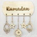 Wooden Party Eid Ramadan Mubuark Serving Muslim Wood Mubarak Wall Decor Gift Islamic Wood Hanging Decoration