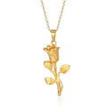 Fashion Vintage Style Rose Flower Pendant Necklace Simple Ins 18k Gold Stainless Steel Flower Necklace for Birthday Gifts