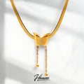 HOVANCI 3 2021 Fashion Stainless Steel Snake Chain Butterfly Necklace Gold Plated Snake Chain Butterfly Charm Necklace for Women