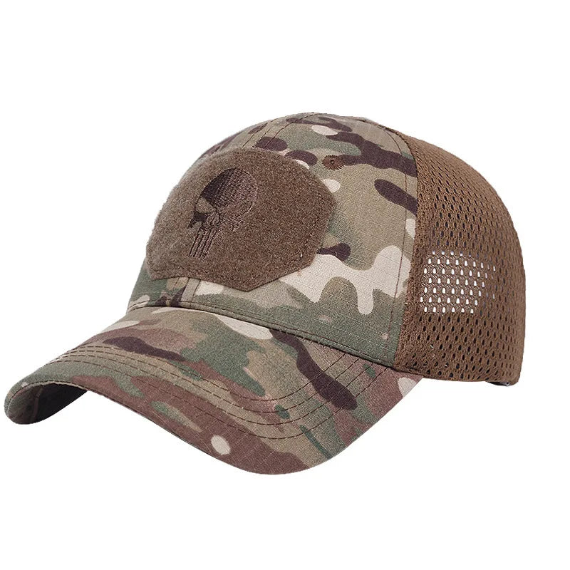 Custom LOGO Outdoor Tactical Camouflage Breathable Waterproof Embroidered Baseball Cap for Four Seasons Travel Mountain Hiking