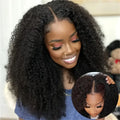 Curly V Part Lace Wig Human Hair Curl Brazilian Virgin Human Hair Wig for Women V Part Wig Glueless