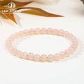 JD GEMS Hot Selling Round Beads Bangle Natural Light Pink Hetian Jade Bracelet for Women Fashion Jewelry