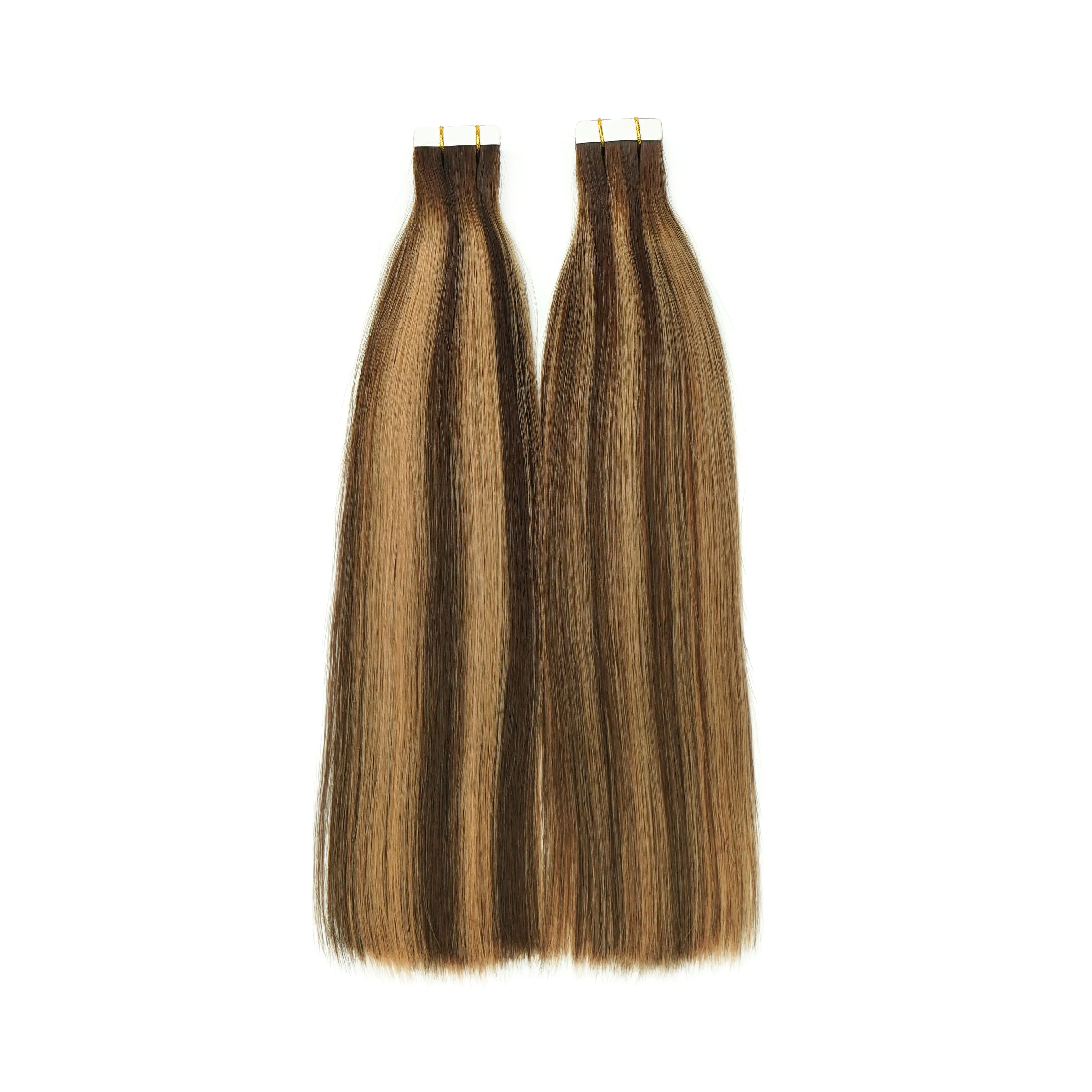 Wholesale Price Virgin Remy Hair Balayage Color Tape Extensions Shed-Resistant Perm-Friendly Thick End Full Head Russian Machine
