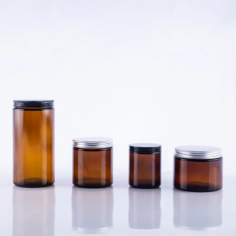 250ml 8oz Empty Amber Scent Decorative Candle Holder Container Glass Jars with Lids and Boxes