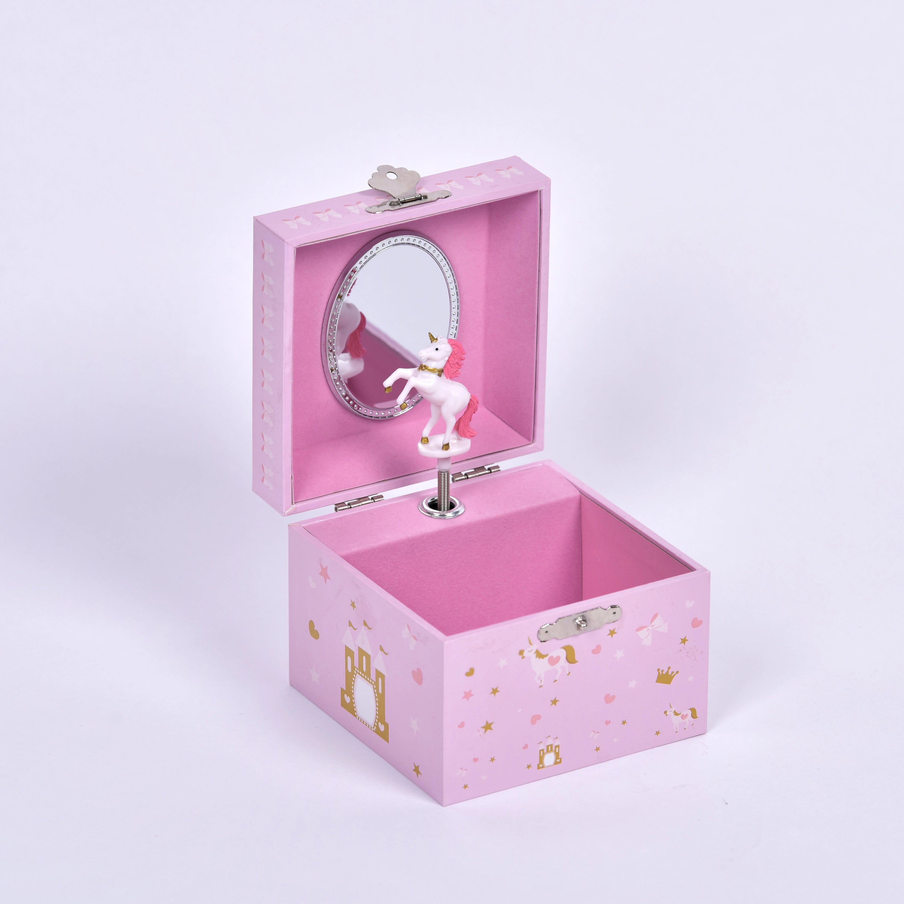 Ever Bright 4 Inch Unicorn Music Box Ballerina Jewelry Musical Box Kid Toys Hand Cranked Music Box  for Girls & Boys Gift