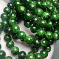 Meihan Wholesale Natural A+++ Green Diopside Smooth Round Charm Gemstone for Jewelry Making Design Gift