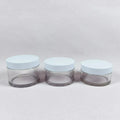 Stock 1oz 1.76oz 3.53oz 5.29oz 7oz 8.8oz Round White Lid PET Thick Bottom Plastic Cream Jar Custom Logo Body Scrub Butter Jars