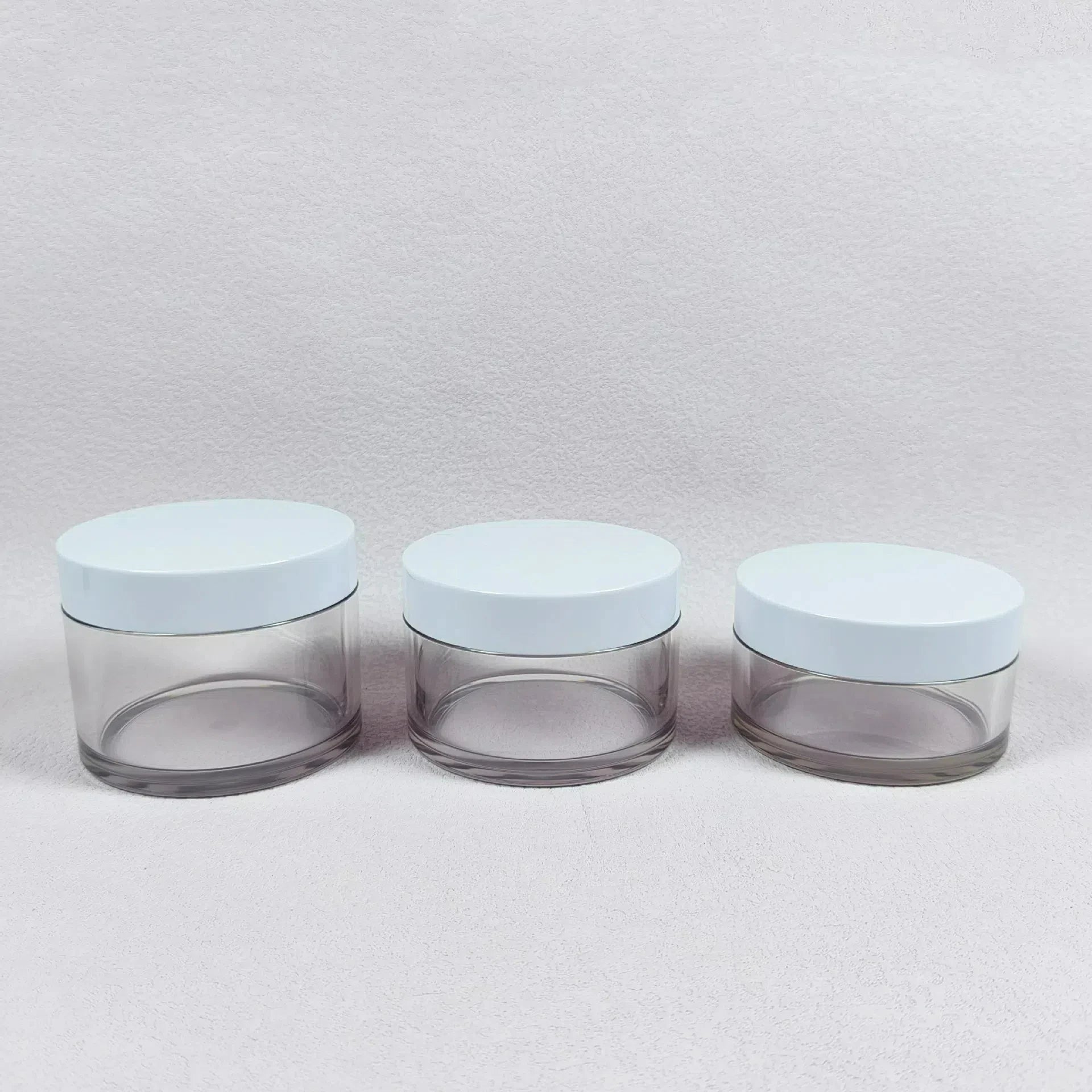 Stock 1oz 1.76oz 3.53oz 5.29oz 7oz 8.8oz Round White Lid PET Thick Bottom Plastic Cream Jar Custom Logo Body Scrub Butter Jars