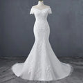 S136Q New 2022 Trailing Lace Mid-waist Temperament Dream Gradient White Wedding Dress