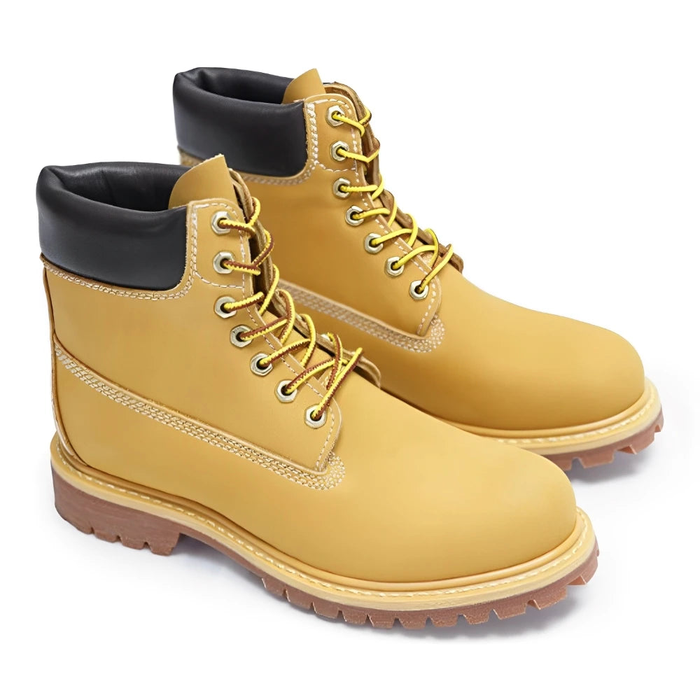 First Layer Cowhide Leather Safety Boots for Men Wholesale Durable Work Shoes Daily Casual Use With Goodyear Welted