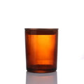 Empty 7oz Frosted Amber Cylinder Shape Glass Multicolor Candle Vessel Jars With Metal Lids for Soy Wax Home Decoration