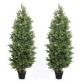 Factory Wholesale High Quality Artificial Privacy Tree 150CM 5 Foot Artificial Topiary Cedar Trees Potted Indoor Outdoor Plants