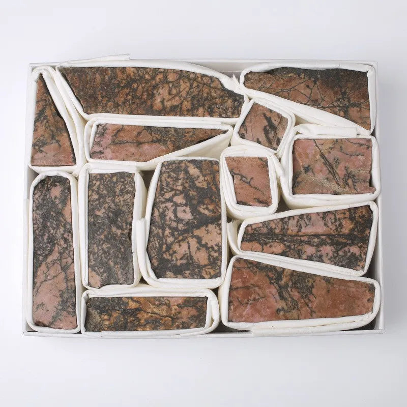 HZ Wholesale Healing Crystals Box Set Raw Crystal Rhodorite Jasper Crystal Gift Set Box