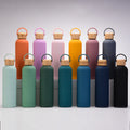 New 750ml Vacuum Insulated Bottle Portable Bamboo Lid Water Cup Sports Water Bottle Handle Outdoor Mountaineering Water Bottle