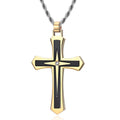 Unique Hot Hop Designer Simple Stylish Prayer Cross Pendant Christian Stainless Steel Necklace for Men Jewelry