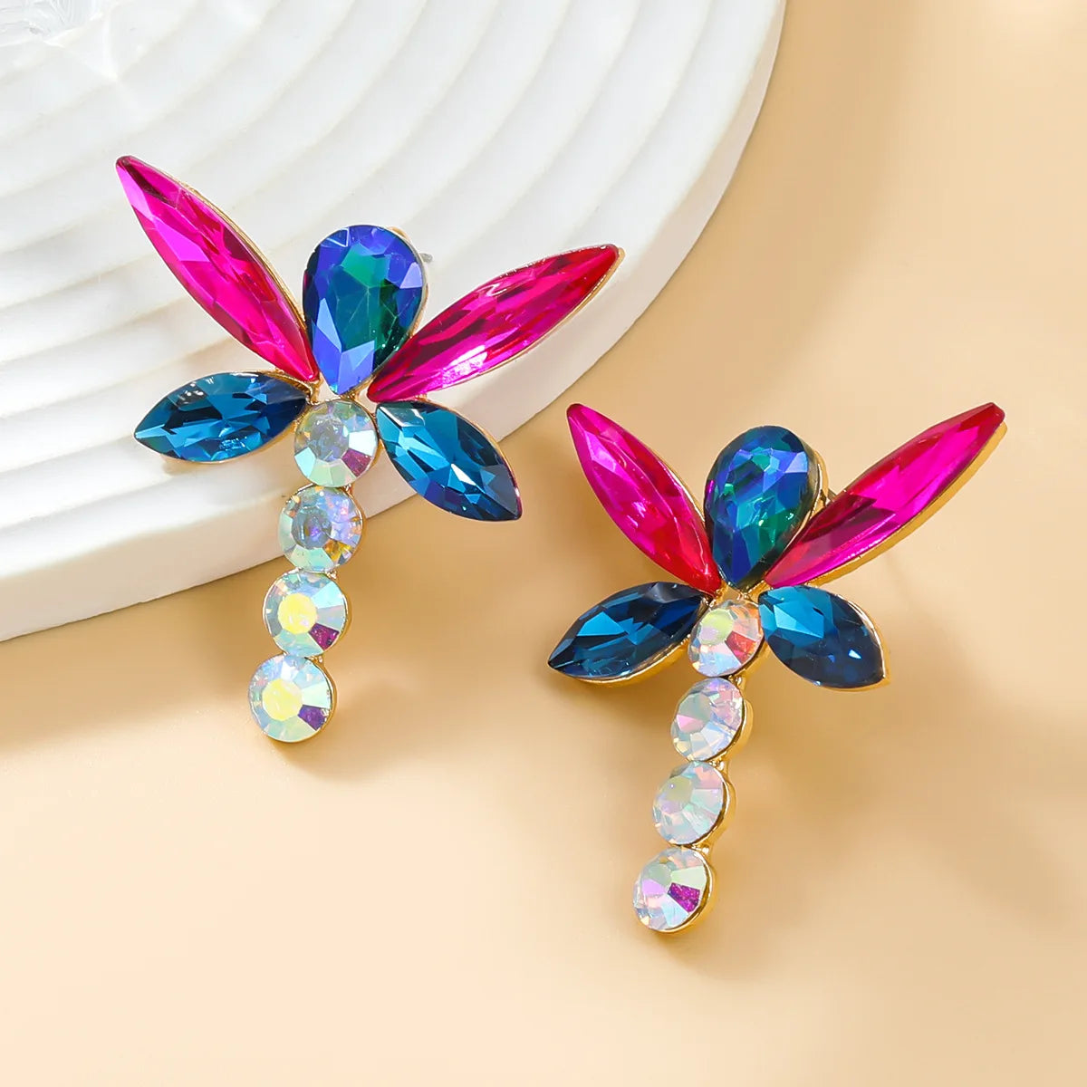 JL3424 Fashion Butterfly Earrings Women Crystal Stud Earrings Jewelry Wholesale