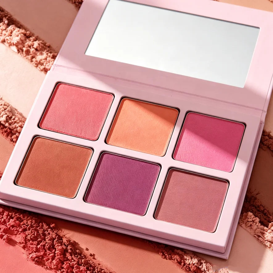 Factory Direct Custom DIY Matte Blush Palette Waterproof Mineral Powder Finish Fair Light Dark Skin Tones Customizable Logo