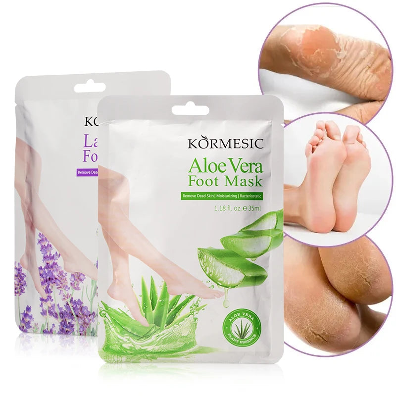 OEM ODM Private Label KORMESIC Foot Peeling Mask Aloe Vera Moisturizing Repair Collagen Foot Mask