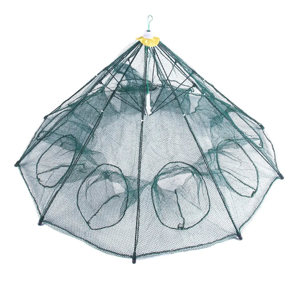 New Style Foldable Hexagon Fish Shrimp Crab Baits Cast Mesh Multi-Holes Trap Fishing Net Set