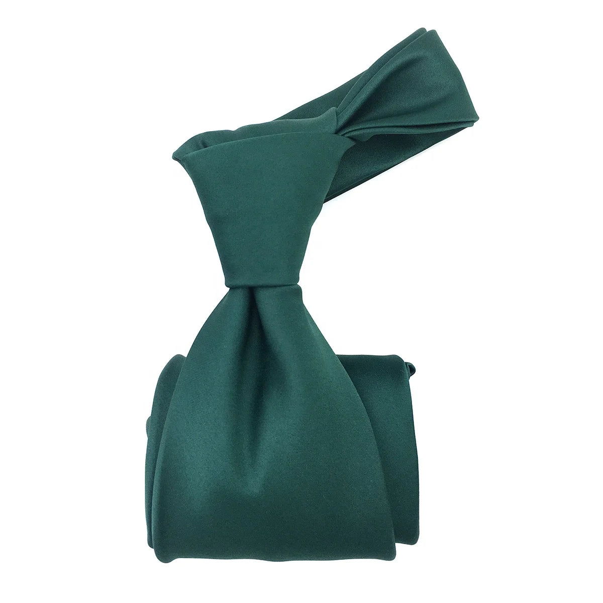 Business Retro Fashion Style 100 Polyester Woven Durable Solid Colour Green Neckties for Men Satin Blank Hunt Forest Green Tie