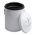 HANGSHAU 7L Galvanized Metal Charcoal Filter Kitchen Compost Pail Countertop Compost Bin With Lid