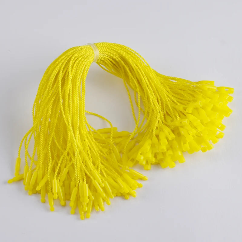 2024 Hot Selling Items 1000 Pieces Per Pack 20cm Yellow sealed Label Hanging Rope Plastic Cotton Label Rope