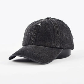 Personality Fashion Denim Solid Colors Unisex Formal Common Cotton Adjustable Hole Distressed Washed Sports Baseball Cap Vintage