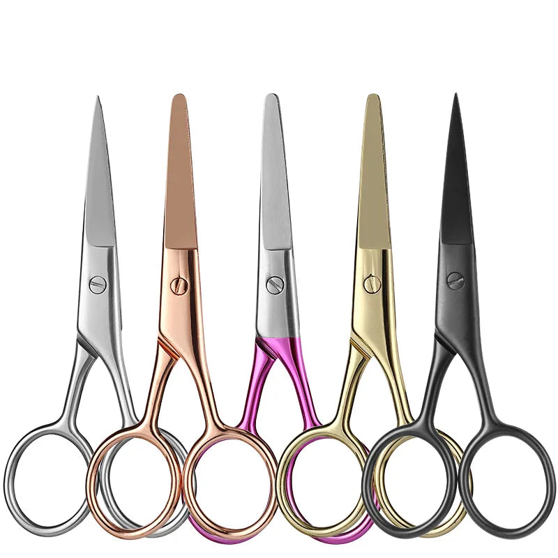 Round Head Men's Black Beauty Scissors Personal Care Stainless Steel Nose Hair and Beard Trimmer