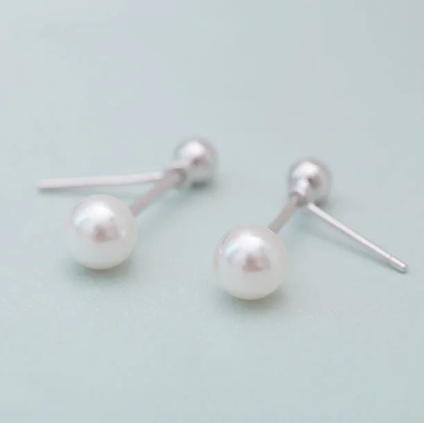 New Hot Fashion 925 Sterling Silver Pearl Temperament Earrings For Women Girls Gift Fashion Statement Jewelry