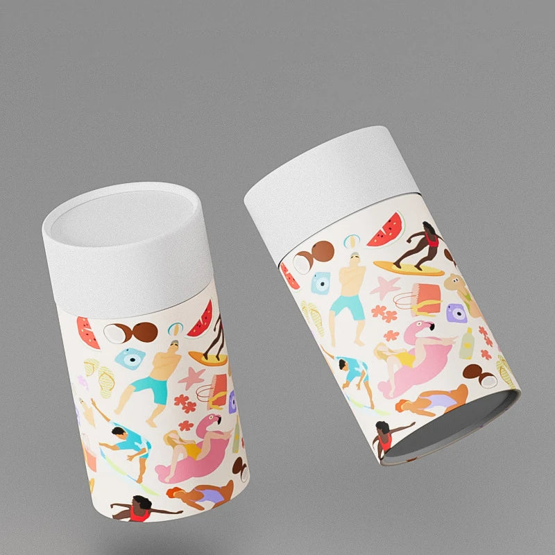 Round Kraft Paper Tube Logo Hot Stamping Paper Tube Tea Paper Cylinder Painting and Calligraphy Packaging Box