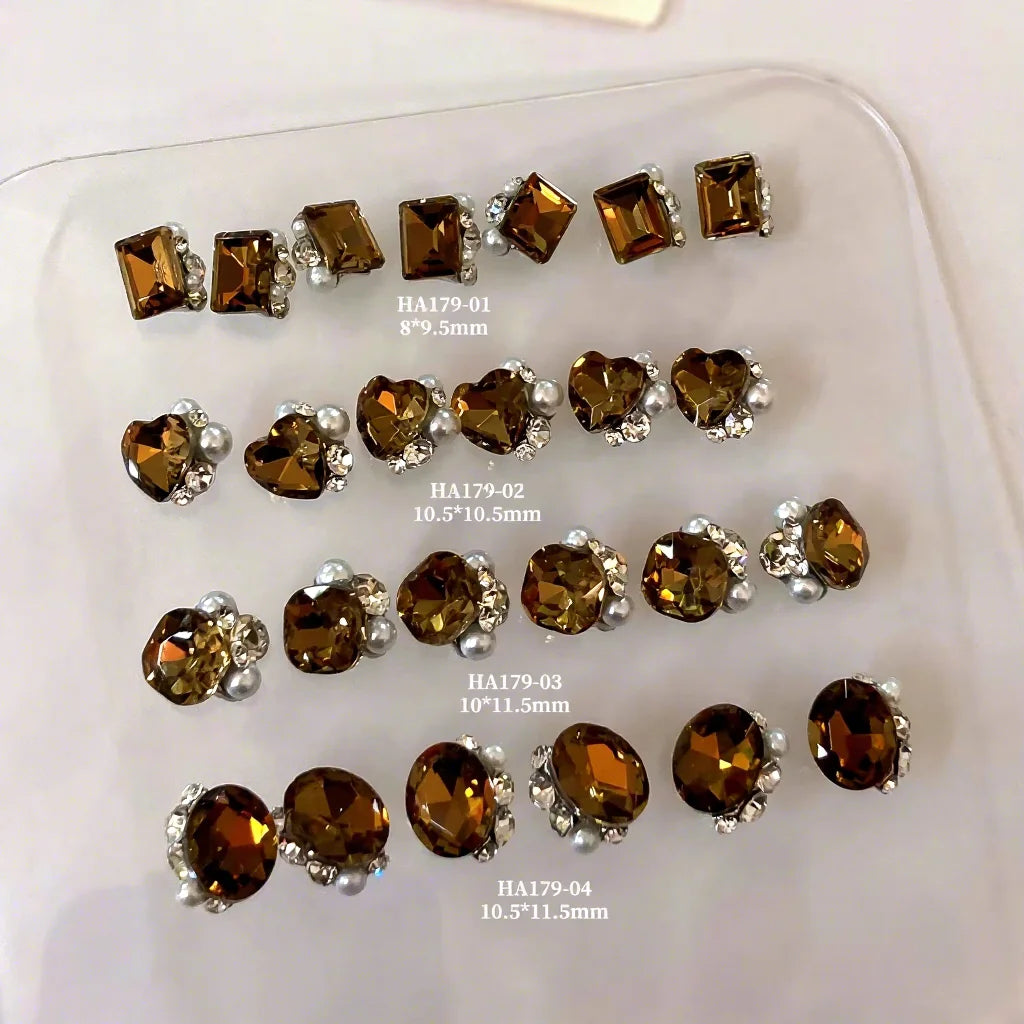 2025 New Mirad Style Finished Products - Long Right Angle Fat Square Nail Decorations - Super Sparkling Crystal Stacked Diamond