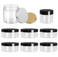 Custom 100ml 200ml 8oz 16oz 500ml clear White Black Amber Wide Mouth Cosmetic Containers Plastic Pet Jar with Aluminum Lid