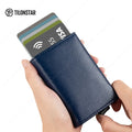 TILONSTAR Patented Bifold Metal Credit Cardholders Aluminum Pop up Wallets Leather Rfid Card Holder Wallet