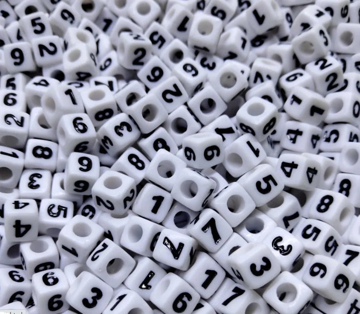 6mm 0-9 acrylic number beads stocks number letter beads jewelry accessories acrylic number beads 100pcs per bag