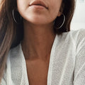 Big Hoop Earring for Women Minimalist Stainless Steel Huggie Round Earring 15 20 25 30 40 50 70mm Earring Trendy Gold Jewelry
