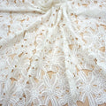 100% Polyester Materials White Water Soluble Customized Color Fashion Dubai Lace Dress Fabric