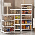 Multi Layer Wide Transparent Tea Color Storage Cabinet Plastic Organizer Box Storage Bins