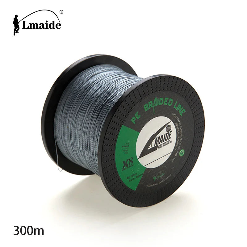 2026 Lmaide Customized 300m 8 Braided Fishing Line Super Strong Hilo De Pescar Multifilament Pe Line