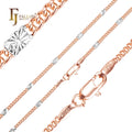 1.2mm+ FJ Fallon Fashion Jewelry Sunflower Fancy Link Chain Plated in Rose Gold Two Tone Brass Based Split