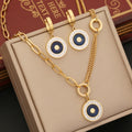 Wholesale New Arrival 3Pcs Set Fashion Stainless Steel 18k Gold Plated Round Zirconia Jewelry Sets for Women