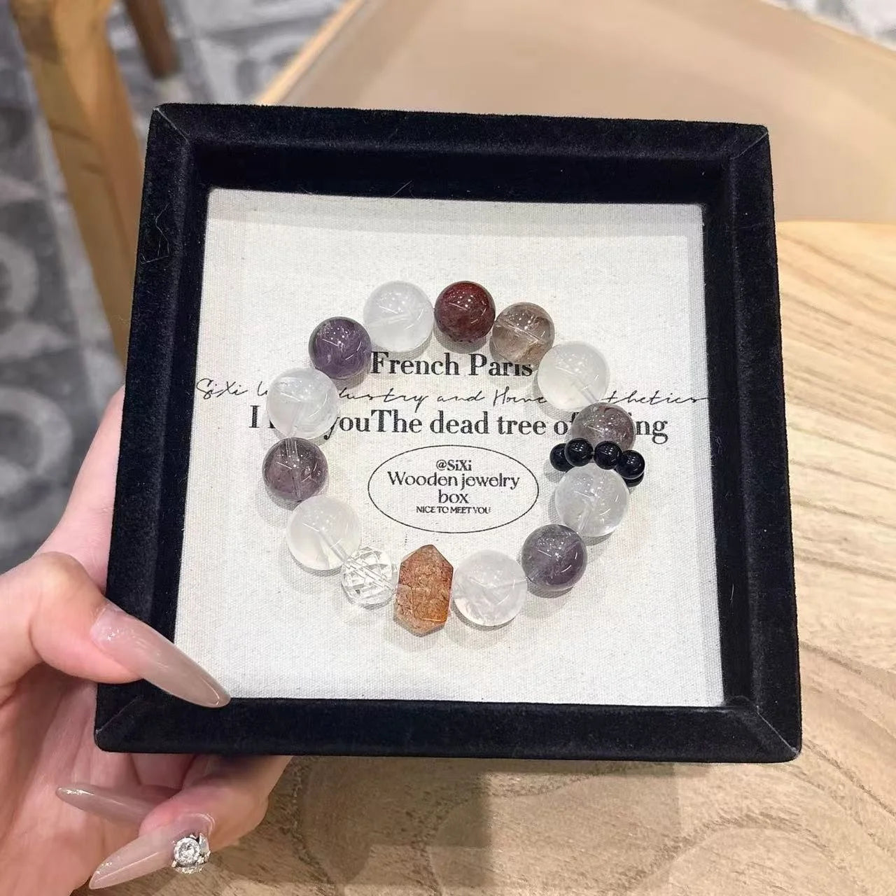 Homemade Lucky Bead Charm Bracelet Mixed Healing Crystal Stone Bracelet for Gift