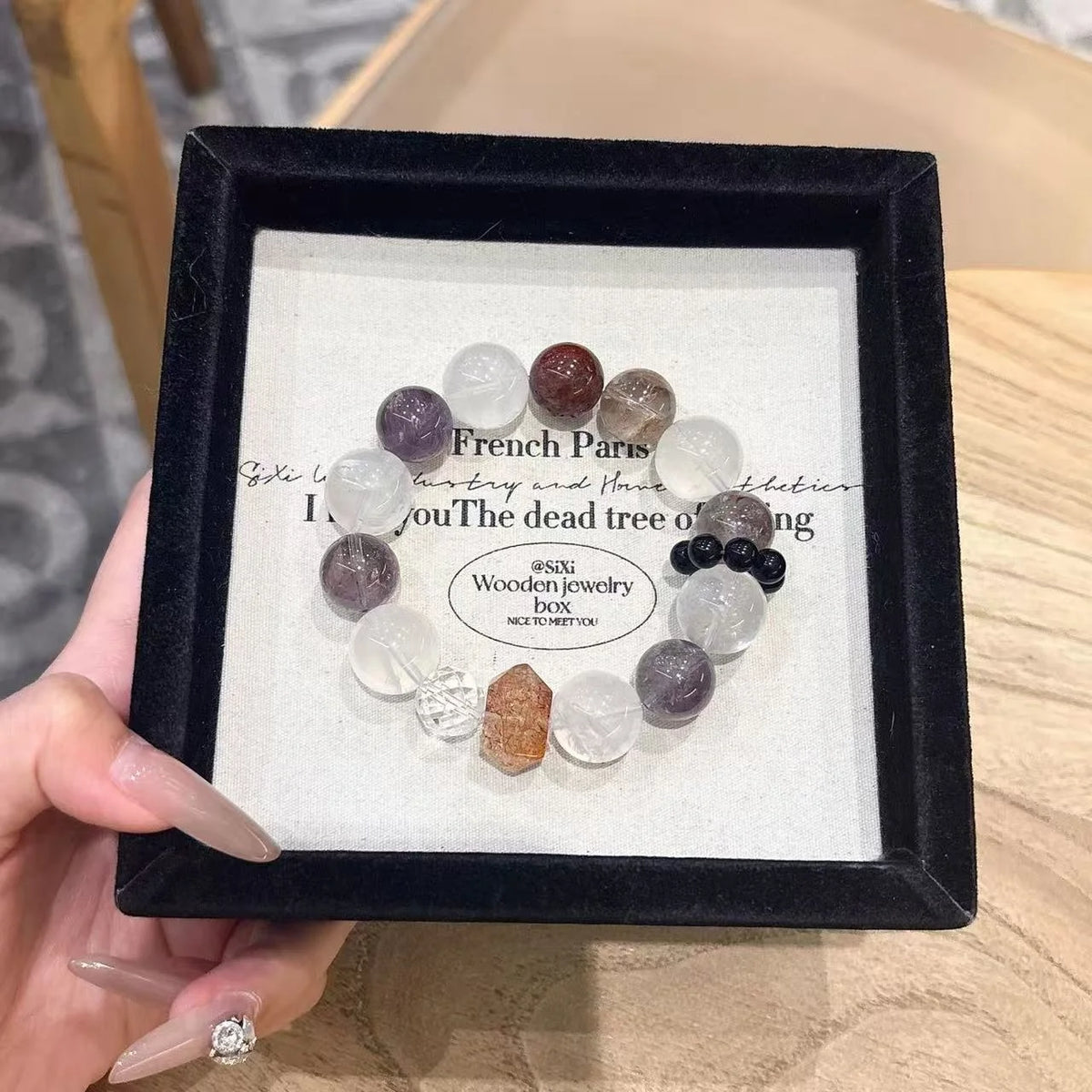Homemade Lucky Bead Charm Bracelet Mixed Healing Crystal Stone Bracelet for Gift