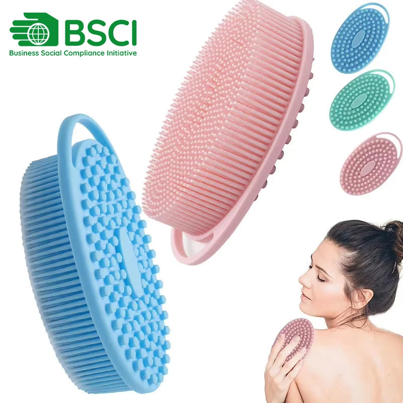 New Premium Body Silicone Bath Exfoliating Black Silicone Body Scrubber Exfoliating Brush for Shower