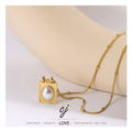 Carline Stainless Steel 18k Gold Plated Necklace Pearl Pendant Necklace  Beaded Pendant Wedding Jewelry Gift for Women Necklace