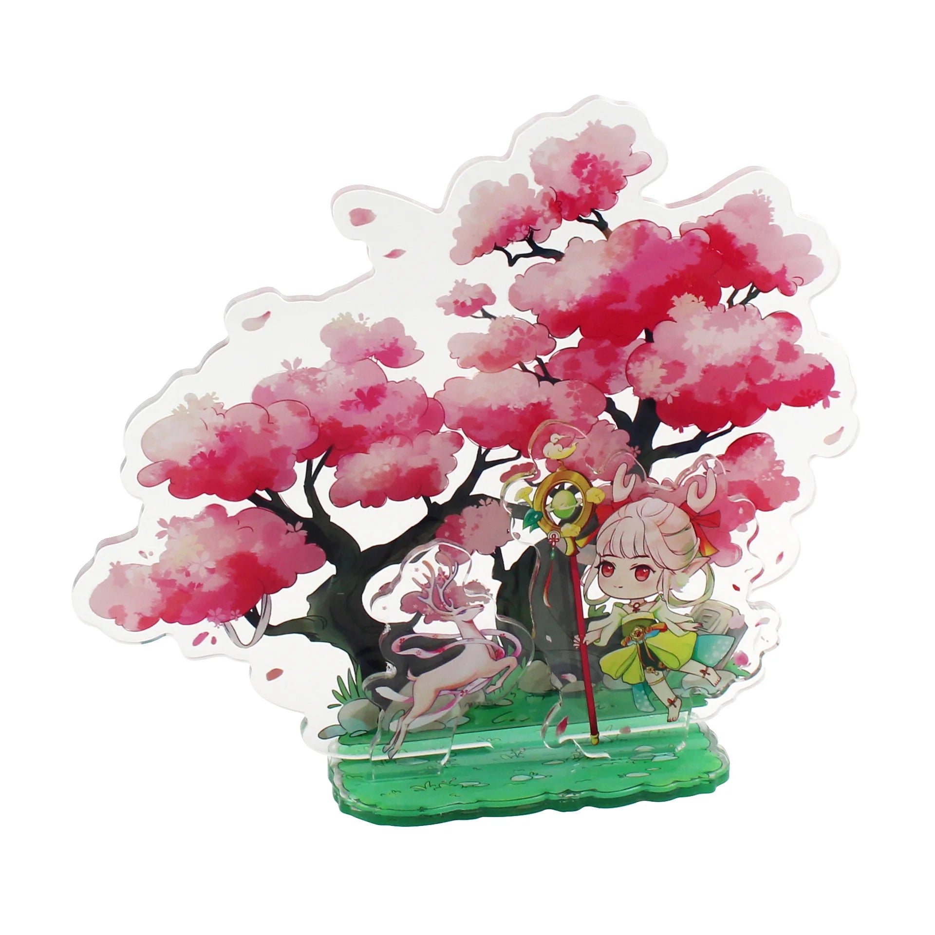 Custom Logo Printed Transparent Eco-Friendly Plastic Stand Double-Sided Cartoon Anime Tree Acrylic Standee Custom Color Crafted