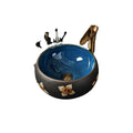 China Color Glazed and Hand Painted Countertop Ceramic Round Bathroom Basin Kitchen Sink Round Bathroom Ceramic Stone Sink