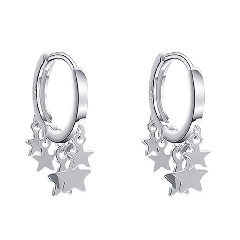 REETI 925 Sterling Silver Earrings  Star Hoop Earrings for Women Gift Fashion Jewelry Gift