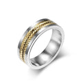 Male Ring Stainless Steel Men Custom Carving Wheat Grain Costume Gold Plated Stainless Steel Ring Creative Finger Jewelry